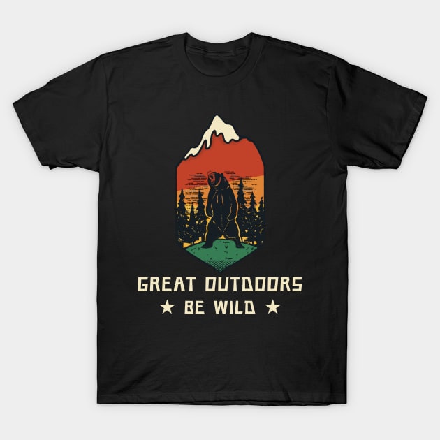 Outdoors Be Wild T-Shirt by NickDsigns